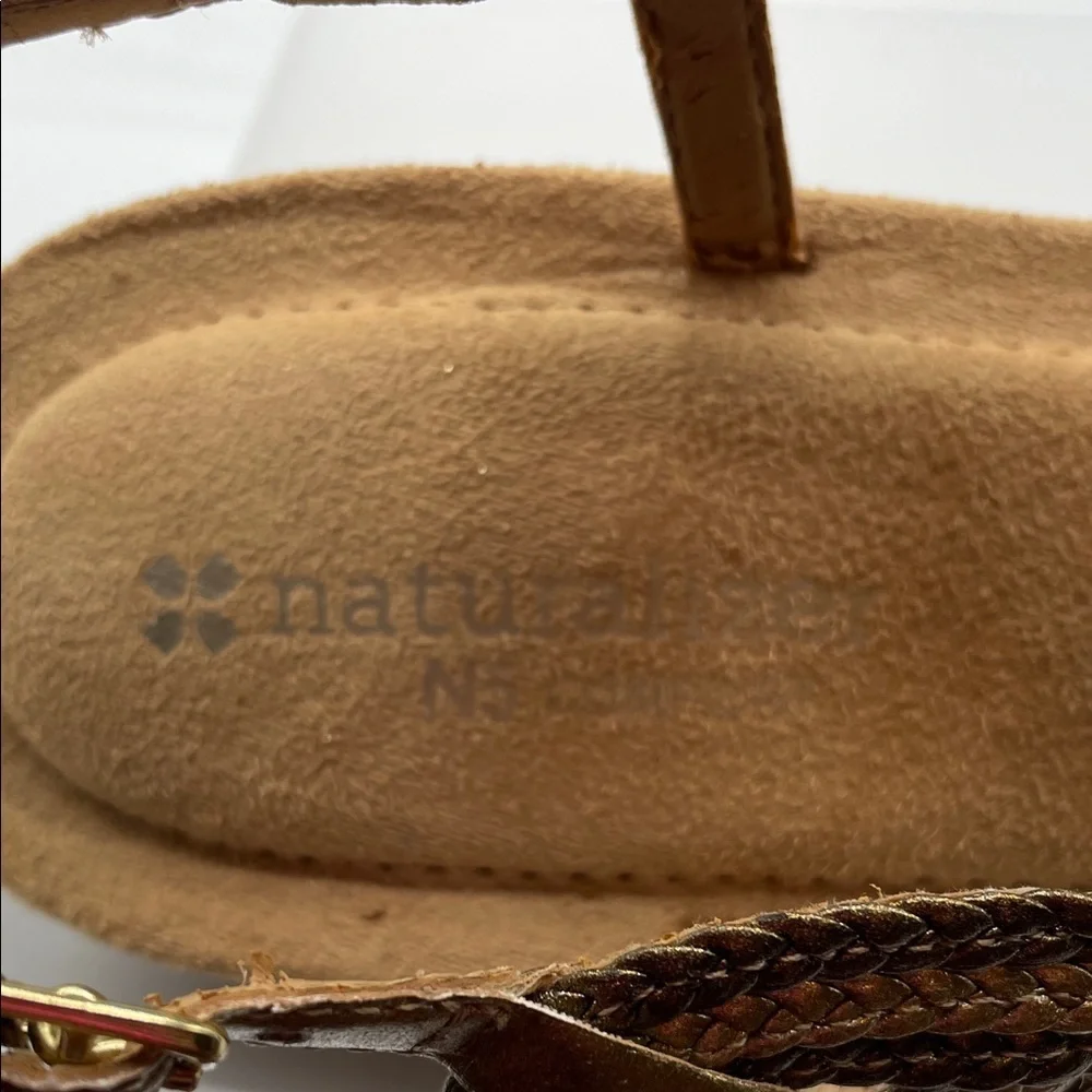 Naturalizer Braided Bronze and Gold Sandals, size 7N